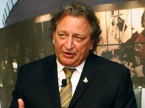 Canadian Tire Corporation, Limited and Senators Sports & Entertainment announced today a new strategic partnership that will see Ottawa's premiere sports and entertainment venue renamed to Canadian Tire Centre. This long-term agreement will cover a broad variety of activations on all levels, including community sports in the Ottawa-Gatineau region. Senators owner Eugene Melnyk talks during the press conference in Ottawa, On. Tuesday, June 18, 2013.    Tony Caldwell/Ottawa Sun/QMI Agency