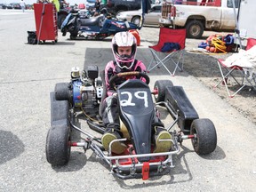 J-R DAOUST • for Northern News
Kirkland Lake's Bryanna Romain gets set to race her go-kart down the track. Bryanna posted the best time in her division during Saturday's races.