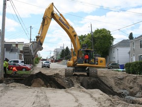 The reconstruction of Elm Street North, between Fifth and Sixth Avenue, will likely take a couple of months. Timmins is spending more than $7.4 million in road repairs and reconstruction projects this year. This block of Elm Street North is among those.