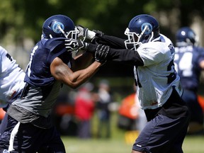 Antareis Bryan (right) was hoping to make a roster spot in arena football for the Spokane Shock when word leaked of a need for defensive backs in Toronto. (TORONTO SUN/FILES)