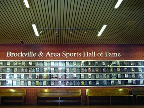 The Brockville and Area Sports Hall of Fame wall is shown in Brockville, Ont. on Tuesday, Jiune 18, 2013. THOMAS LEE The Recorder and Times