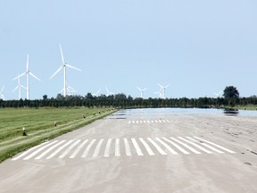 Wind turbines near the Chatham-Kent Municipal Airport. (VICKI GOUGH, Chatham Daily News)