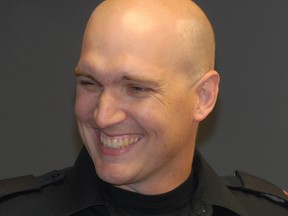 Const. Troy Miller is one of three Sault Ste. Marie Police Service officers who'll be responsible for the force's Twitter and Facebook accounts.