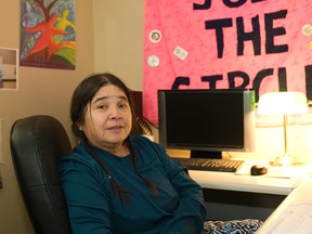 Local Aboriginal rights advocate Angela Roulette was invited last Friday to speak to students at Brandon University about the sacredness of women. (Svjetlana Mlinarevic/Portage Daily Graphic/QMI Agency)