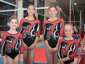 Sault Ste. Marie Gymnastic Club members Addie Arbouw, 10, Taryn Lamorie, 14, Morgan Cobb, 14 and Paige Fecteau, 9 are off to the United States Association of Independent Gymnastics Clubs World Championships in Palm Springs, Calif.