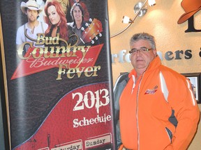 Joel Acton, owner of Bud Country Fever, and the rest of his team of volunteers and helpers are busy getting ready for the annual country music event. This year, Bud Country Fever runs from June 28-30 and features Wynonna & The Big Noise and Emerson Drive to name a few. (Kirsten Goruk/Daily Herald-Tribune)