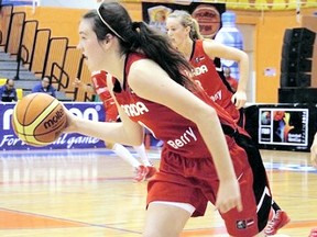 Bridget Carleton of Chatham plays at the FIBA Americas under-16 women's basketball championship in Cancun, Mexico. (Contributed Photo)