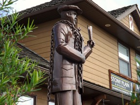 This statue of Sheriff Israel Umbach represents an important piece of the tri-area’s history and is being featured in the Alberta Community Icons passport contest for the first time. - Photo Submitted