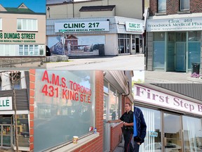 A sample of methadone clinics from Woodstock, London, St. Thomas, Toronto and Belleville.