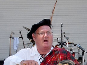 Elgin county town crier David Phillips greets spectators in 2012 at Aylmer 125 celebrations. (Times-Journal file photo)