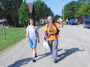 Meagen Pyper, left, walked with her mother Sandi as she started her walk across Elgin County to promote the Pearce Williams Christian Centre Called to Grow capital fundraising campaign Friday.