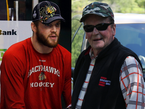 Chicago Blackhawks' Bryan Bickell rescued Millbrook, Ont., senior Trevor Clarke after he was hit by lightning while fishing June 8, 2011. (Reuters, Toronto Sun)