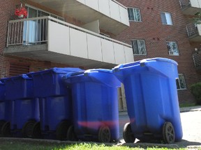 The city hopes the cancellation of a waste credit for multiresidential buildings – such as the Lorneville Apartments on Second Street – will boost recycling. But some residents say they already have overflowing blue boxes.

CHERYL BRINK/CORNWALL STANDARD-FREEHOLDER/QMI AGENCY