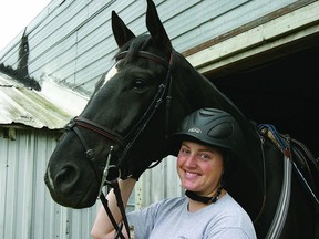 Jen Bedwell and Oscar, her eight-year-old Canadian Sport Horse. The two are frequent competitors on the circuit.    ROB MOOY - KINGSTON THIS WEEK