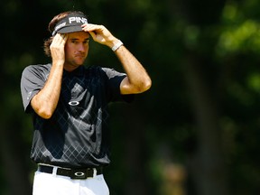 Bubba Watson stands on the eighth green during the final round of the Travelers Championship at TPC River Highlands in Cromwell, Conn., June 23, 2013. (JARED WICKERHAM/Getty Images/AFP)