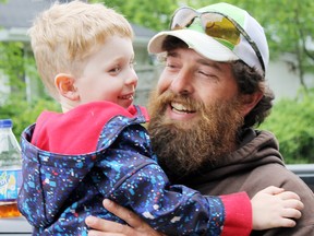 Contributed Photo
Five-year-old Hunter Dorish, seen here with his father, Tom, is currently staying at Ronald McDonald House in Hamilton. A benefit will be held this Friday in Port Dover to help the Dorish family cover living and medical expenses.