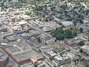 Aerial photograph of downtown Brantford taken June 18, 2013.
BRIAN THOMPSON/BRANTFORD EXPOSITOR/QMI Agency