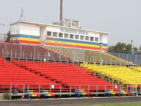 A view of the west side of Richardson Stadium after the upper bleachers were deemed unsafe. The bleachers were replaced ahead of the 2013 football season. (Ian MacAlpine/The Whig-Standard)