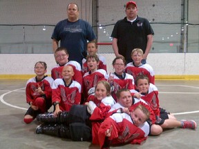 The members of the Melfort Novice Wings lacrosse team who had an undefeated season this year.