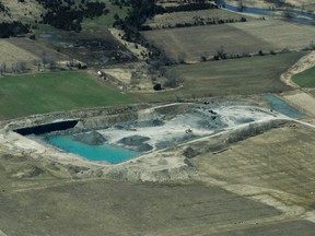 The disputed Culbertson Land Tract includes the Thurlow Aggregates quarry, shown in 2007, which was occupied by Mohawk protesters. The Mohawks of the Bay of Quinte band is now urging the federal government to resume land claim negotiations.