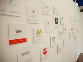 All About the Logo features 50 locally produced logos for Edmonton businesses. The exhibit, at Sir Winston Churchill Square, runs until July 3 at The Works Art and Design Festival.