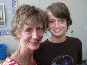 Geoffrey Blackwell, with his mother Adriane, will be shaving his head in a fundraiser this Saturday to support his mother, who was diagnosed with cancer earlier this year.
Michael Lea The Whig-Standard