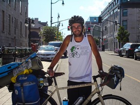 Brian Cameron is biking across the country to raise awareness about heart disease. 
Sam Koebrich for The Whig-Standard