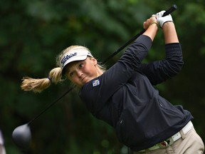 Brooke Henderson of Smiths Falls hits on the 16th tee during the first round of the LPGA Canadian Women’s Open golf tournament in Coquitlam, B.C., last August. (Reuters file photo)