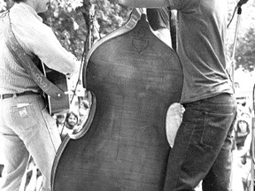 At least three members of The Dixie Flyers get close to the mic and find the London bluegrass magic during the Home County Folk Festival?s 1977 edition at Victoria Park. (Courtesy of LFP Collection of Photographic Negatives, Western Archives)