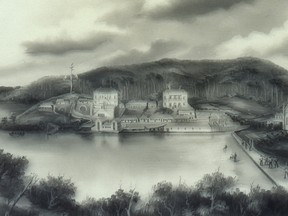 Pictured is an unknown artist's 1839 sketch of Port Arthur, Van Diemen's Land.  Horace Cooley was sent here in June of 1840 after escaping from the Sandy Bay Probation Station. Photo courtesy of Beattie Collection, University of Tasmania.