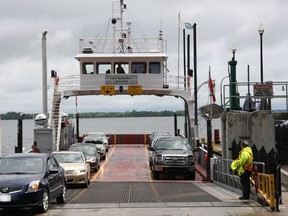 File art of the Glenora ferry, which services Prince Edward County, Ont.