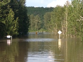 This photo, taken on Saturday, June 22 by resident Monica Heutnick about “12 hours before the flood really hit,” shows the elevated water levels in the Genesee area that forced an evacuation.