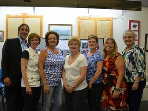 From left: Parkland County Mayor Rod Shaigec, WestView Health Centre site director Ellen Billay, Val Kennedy, Sylvia Wagner, Doreen Braaten, Denine Ritchie and Vikki Scott. Missing board members: Ralph Westwood and Ben Berlinguette. - Thomas Miller, Reporter/Examiner