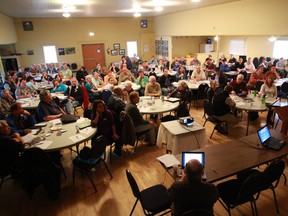 The Mayatan Lake Management Association’s inaugural lake management workshop drew a large crowd, featuring speakers such as Parkland County’s Planning and Development manager Paul Hanlan. - Photo Submitted