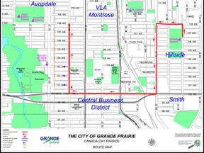 Canada Day parade route