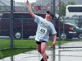 Logan Machin, seen here throwing at the Hershey Provincial Championships in Mississauga last weekend, threw 30.9-metres in the ball toss at the competition to qualify for the Hershey's North American track and field games in Hershey, Penn Aug. 1 to 3. The 10-year-old Grade 4 student from Eastdale Public School also won the TVDSB Elementary track and field championship June 11 with a toss of 29.5-metres and the Regional meet at College Avenue Secondary School with a 30.82-metre toss for her age group. Submitted photo