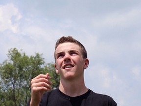 Grade 8 Oliver Stephens Public School student Jordan Bahnuk won the senior boys ball toss at the Hershey Provincial championships June 22 with a throw of 60.65-metres to advance to the Hershey's North American track and field games Aug. 1 to 3. Jordan, 14, came third at the TVDSB track and field championship with a toss of 68.7-metres and threw 69-metres at College Avenue Secondary for the Regional track and field meet. GREG COLGAN/QMI Agency/Sentinel-Review