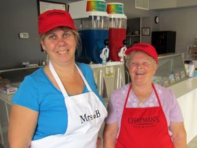 Kim Bergsma and her mom Joyce Wilson greet customers at the new Mrs. B's Cafe & Bakery in Brigden. The new coffee shop has quickly become a hub for the community and nearby farmers. CATHY DOBSON/ THE OBSERVER/ QMI AGENCY