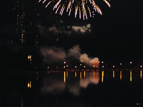 Fireworks burst over Crescent Lake during the 2012 Canada celebrations. There will be more celebrations (and fireworks) taking place on the Island again this year over the long weekend. (FILE PHOTO)