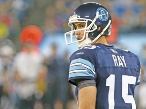 Argonauts QB Ricky Ray and Ticats counterpart Henry Burris put up solid numbers in their season-opening showdown Friday night in Toronto. (DAVE ABEL/Toronto Sun)