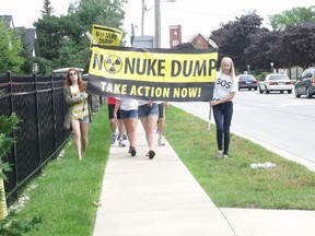 Approximately 350 people participated in SOS's Walk the Talk 2013: A Peaceful Protest Walk Saturday morning in Southampton. The protest was in opposition of the NWMO's deep geological repository for spent nuclear fuel.
