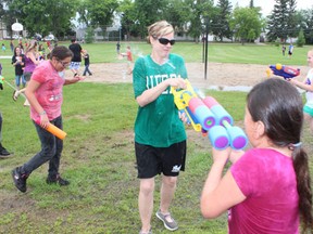 Staff were targets during the Maude Burke School annual water fight on Wednesday, June 26. This is an annual tradition at Maude Burke to wrap up the school year.