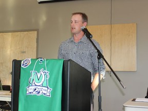 Mustangs’ president Sean Isberg addressed the Annual General Meeting on Thursday, June 27 at the  Kerry Vickar Centre.