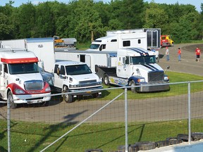 How packed was it at Cornwall Motor Speedway? Officials had to use the adjoining karting track to house some of the race teams, as an overflow of cars pushed the pit area to its limits.
Rick Young photo