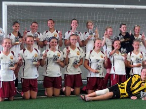 The Woodstock Whirlwinds under-14 girls soccer team won their division at the Walter Kirchner tournament in mid-June and have found success going undefeated eight games into their regular season in the London and District Youth Soccer League. The Whirlwinds boast three of their divisions top 10 scorers and have found impressive defence, allowing only seven goals this regular season as the core of the team has been together the past four years. (Submitted photo)