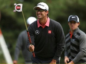 Master winner Adam Scott won’t be able to use a long putter on the PGA Tour starting in 2016. (Reuters)