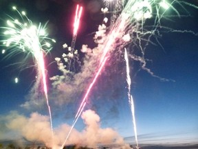 Fireworks were front and centre this Canada Day at the Dunvegan Motor Inn. (Chris Eakin/Fairview Post)