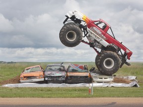 The Hanna Cruisers held their annual Show and Go on June 21-23 with more spectators than anticipated after flooding across Southern Alberta and storm clouds threatened to keep them away. The monster trucks on June 22 were a crowd pleaser, as well as the usual sand pit, which kept younger car enthusiasts busy.