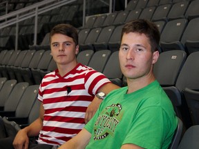 The Kingston Frontenacs didn't participate in the Canadian Hockey League Import Draft on Wednesday because they already have the maximum of two imports — Finns Henri Ikonen, left, and Mikko Vainonen. (Whig-Standard file photo)