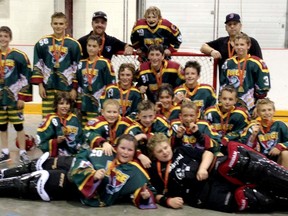 The Peewee Rockyview Rage are off to the provincials after claiming the City Championships. The team is coahed by Gord Henry, Jason Keogh and Mike Donaleshen. Team members are (listed in no particular order) Riley Agnews, Taylor Dobson, Nicholas Drennan, Mason Dyck, Chase Johnston, Riley Kimmel, Sean Kriwokon, Nathan Lam, Ben Mills, Ty Morrison, Dean Olenyk, Frank Perkovic, Keegan Phaneuf, Caden Rotter, Davis Sawby, Parker Sawka, Bryson White and Dillon Neis.